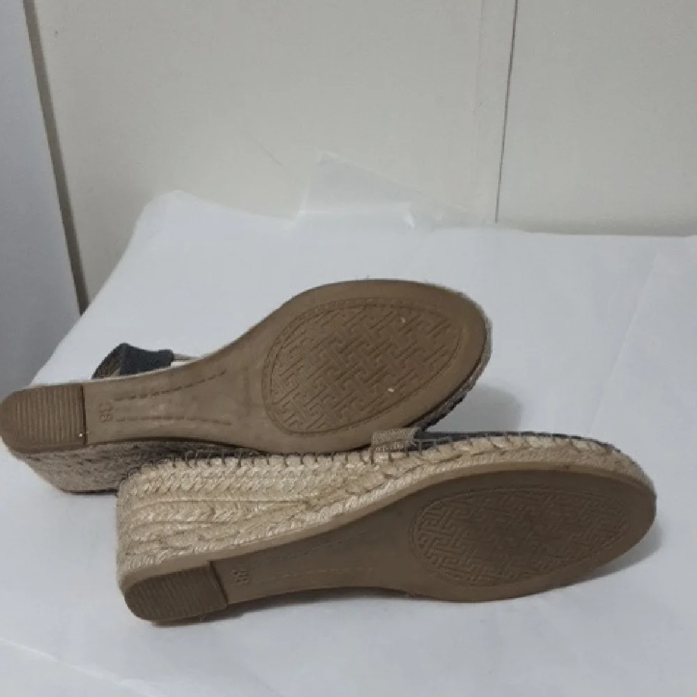 TONI PONS VERDI  Blue and Tan‎ Espadrille Wedge Sandals